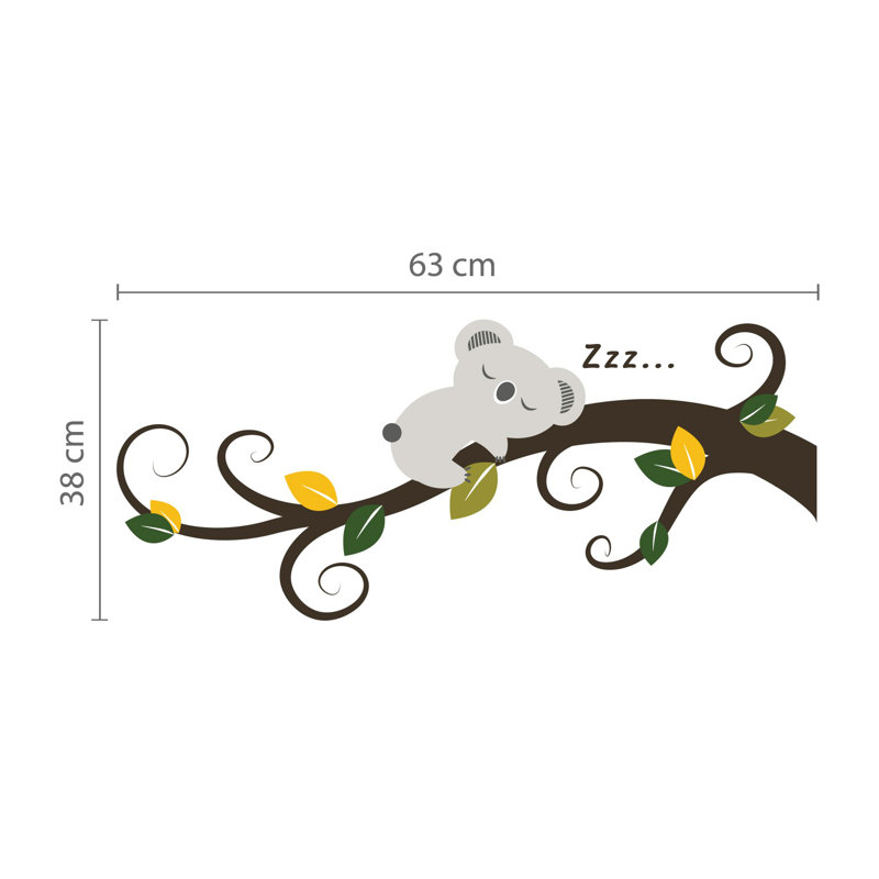 Sleeping Koala and Tree Branch Children Wall Sticker