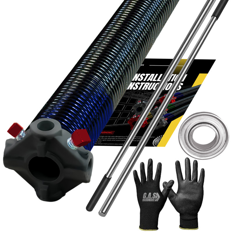 Ressorts de torsion de porte de garage, avec roulement de 1 po, gants et barres (262 x 2 x 36)