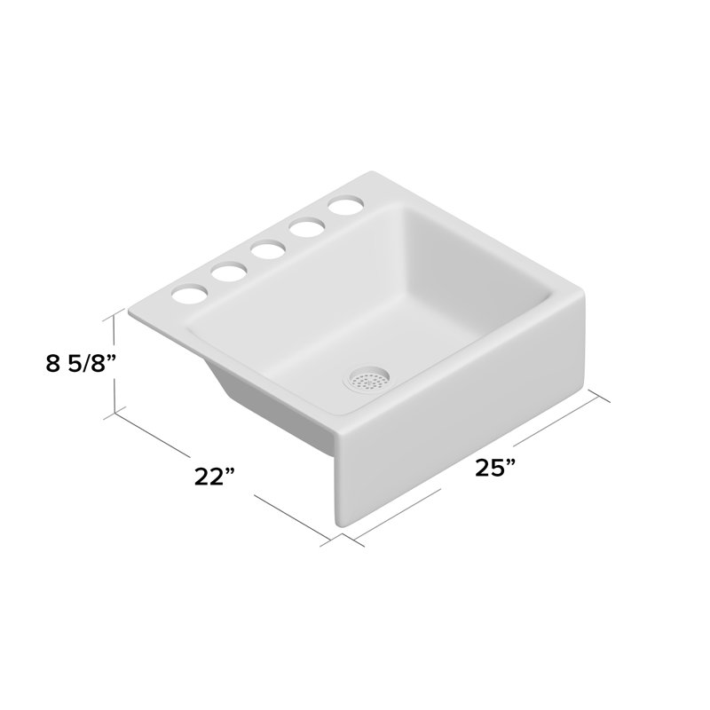 Évier de cuisine de ferme L 25 po x l 22 po Alcott ™, Noir