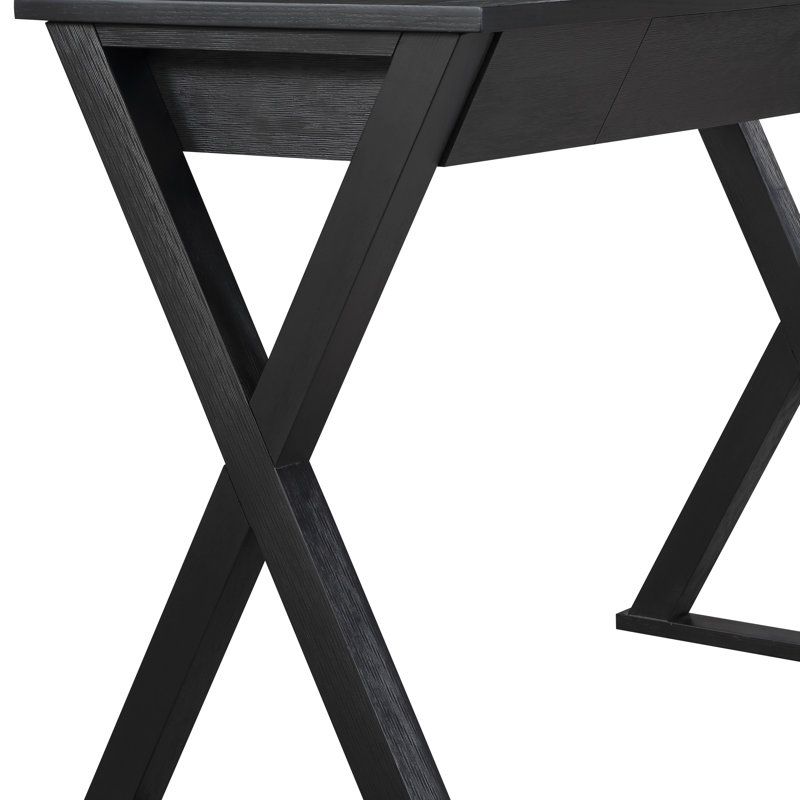 Writing Desk with Drawer, Black
