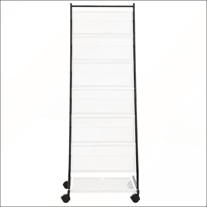 Présentoir à 6 tablettes avec 6 pochettes, durable et peu encombrant pour le bureau et le magasin