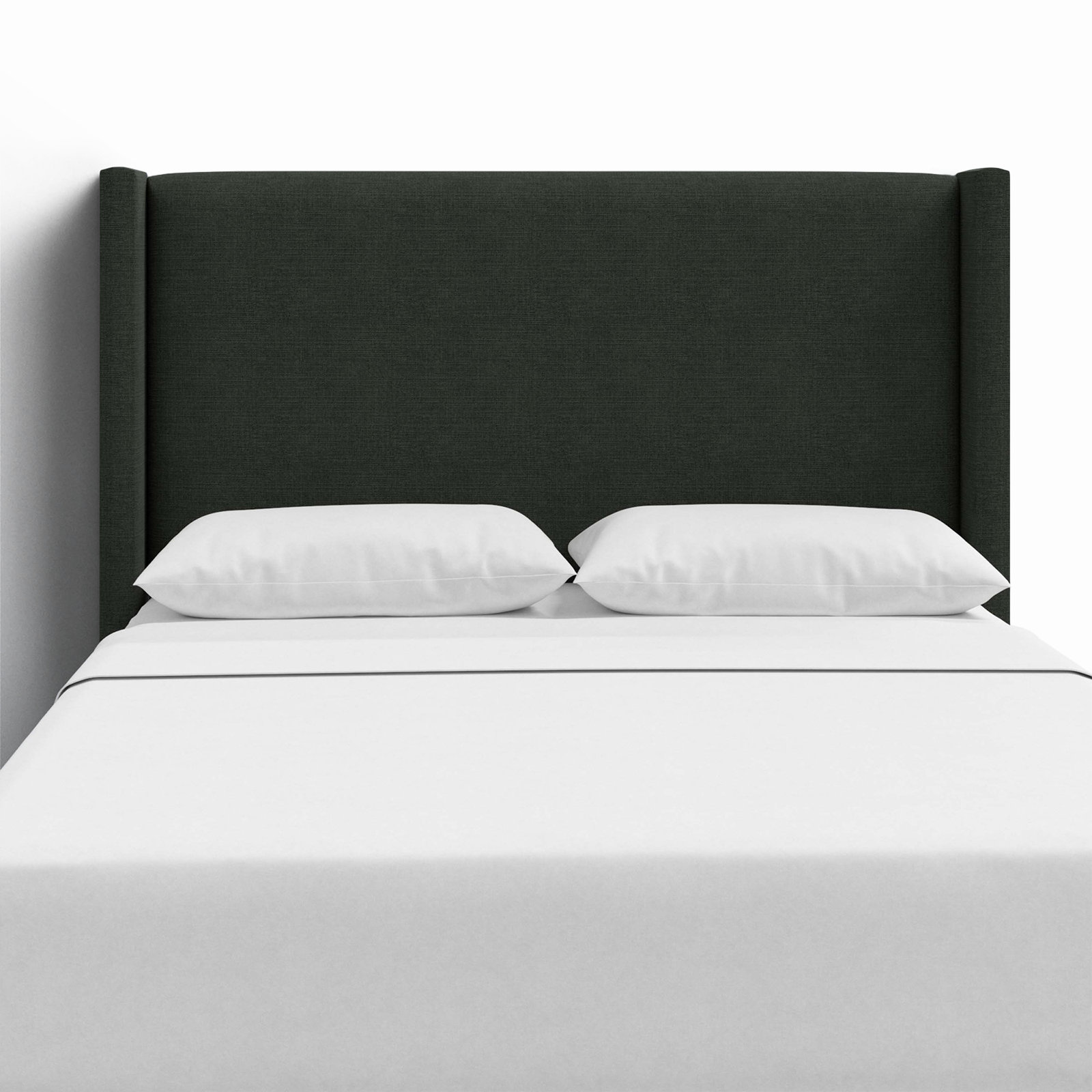 Hanson Upholstered Headboard, King, Classic Black Linen