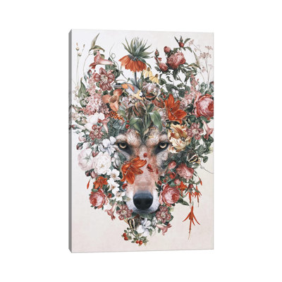 Flower Wolf par Riza Peker - Toile tendue avec châssis sur toile tendue