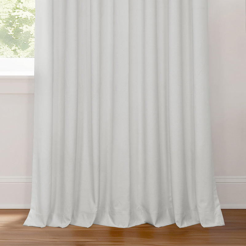Solid Performance Linen French Pleated Thermal Blackout Curtains for Bedroom & Living Room Curtains Single Panel, Off-White