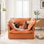 Orange, chenille, fauteuil simple, siège profond, coussins moelleux, housses amovibles, installation rapide