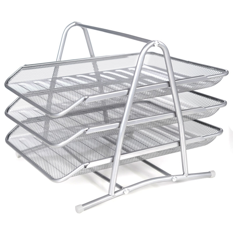 Office Desk Filing Trays Stackable , Grey
