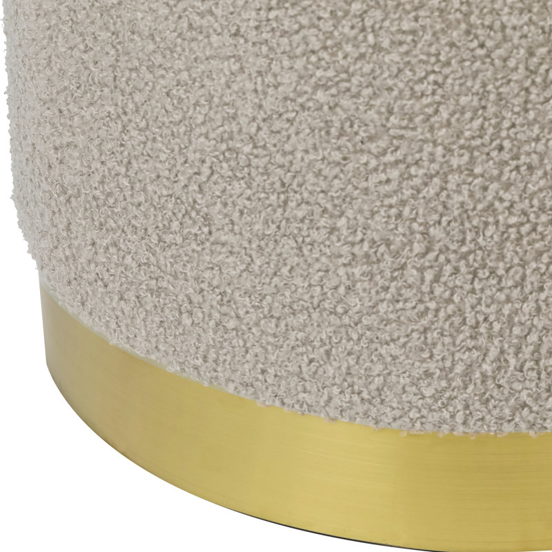 Repose-pieds avec rangement et cylindre de 15 po Gergina, Beige
