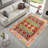 Orange Multicolor Moroccan Cotton Chenille Kilim Non-Slip Cotton Base Kilim-1171821902