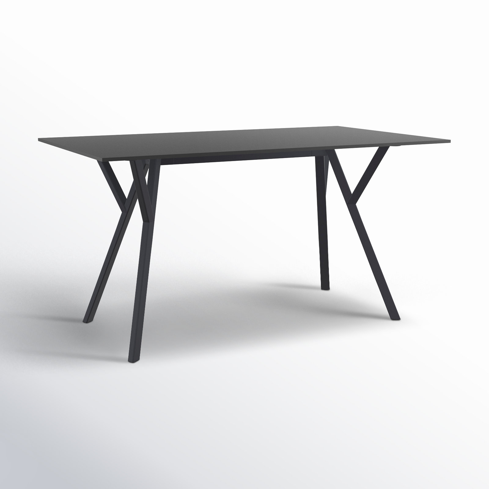 Pontus Synthetic Laminate Outdoor Dining Table, Black, 31.5'' W x 55'' L x 29.5'' H