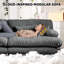Canapé-lit Cloud, canapé-lit modulaire en chenille 4 places avec 1 repose-pieds, coussins lombaires et coussins décoratifs Cloud-827228425-827228532