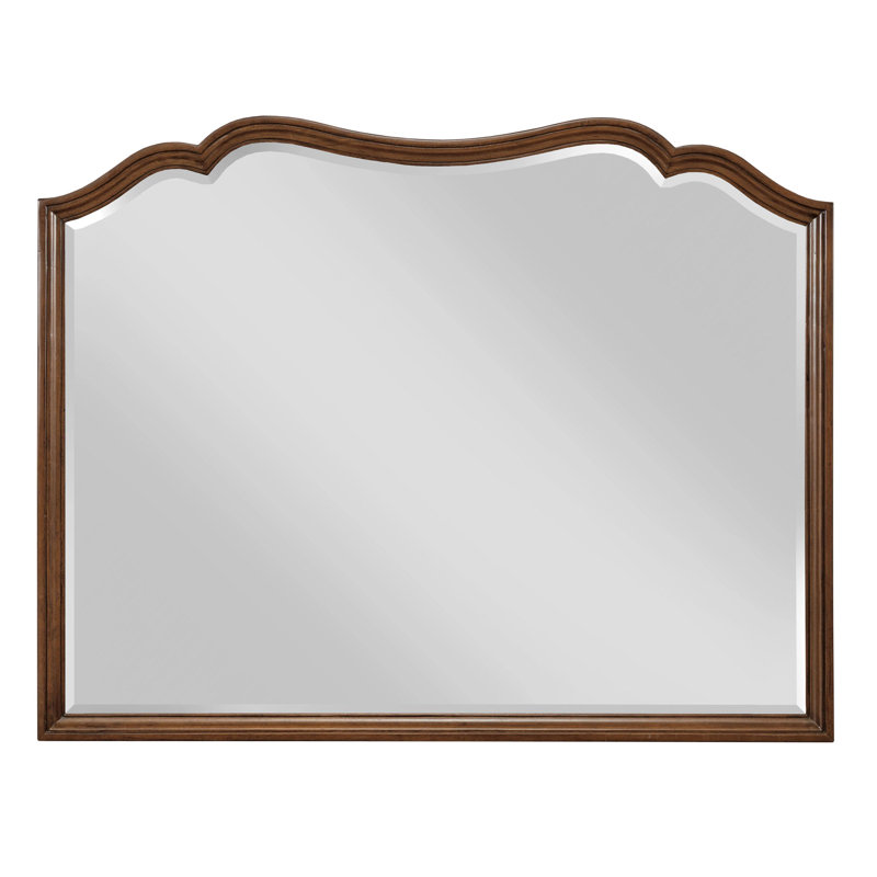 Wood Flat Mirror, Aged Taupe