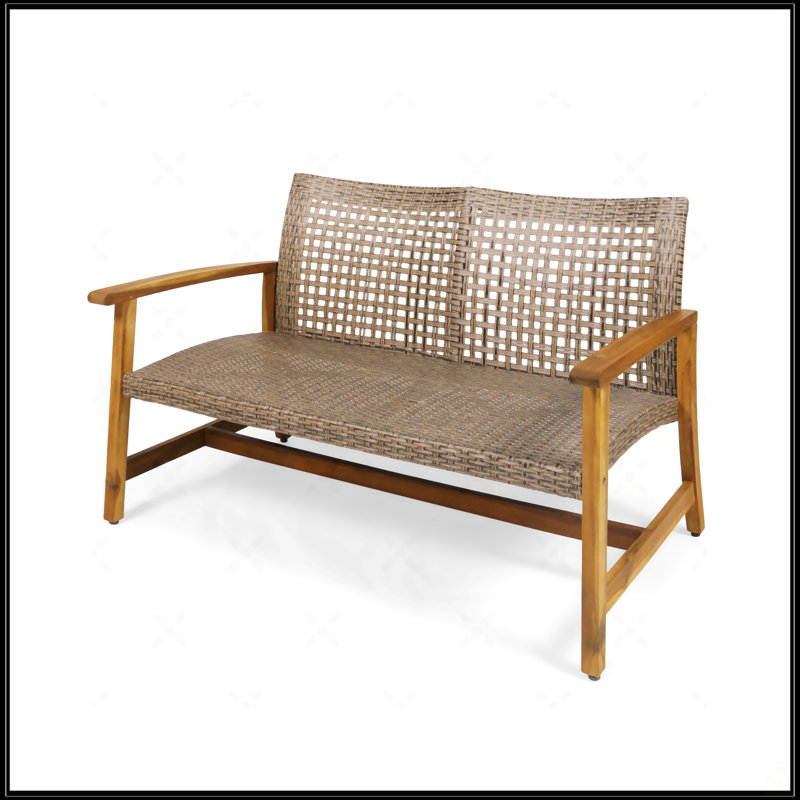 Causeuse Wood + Wicker, Gris naturel