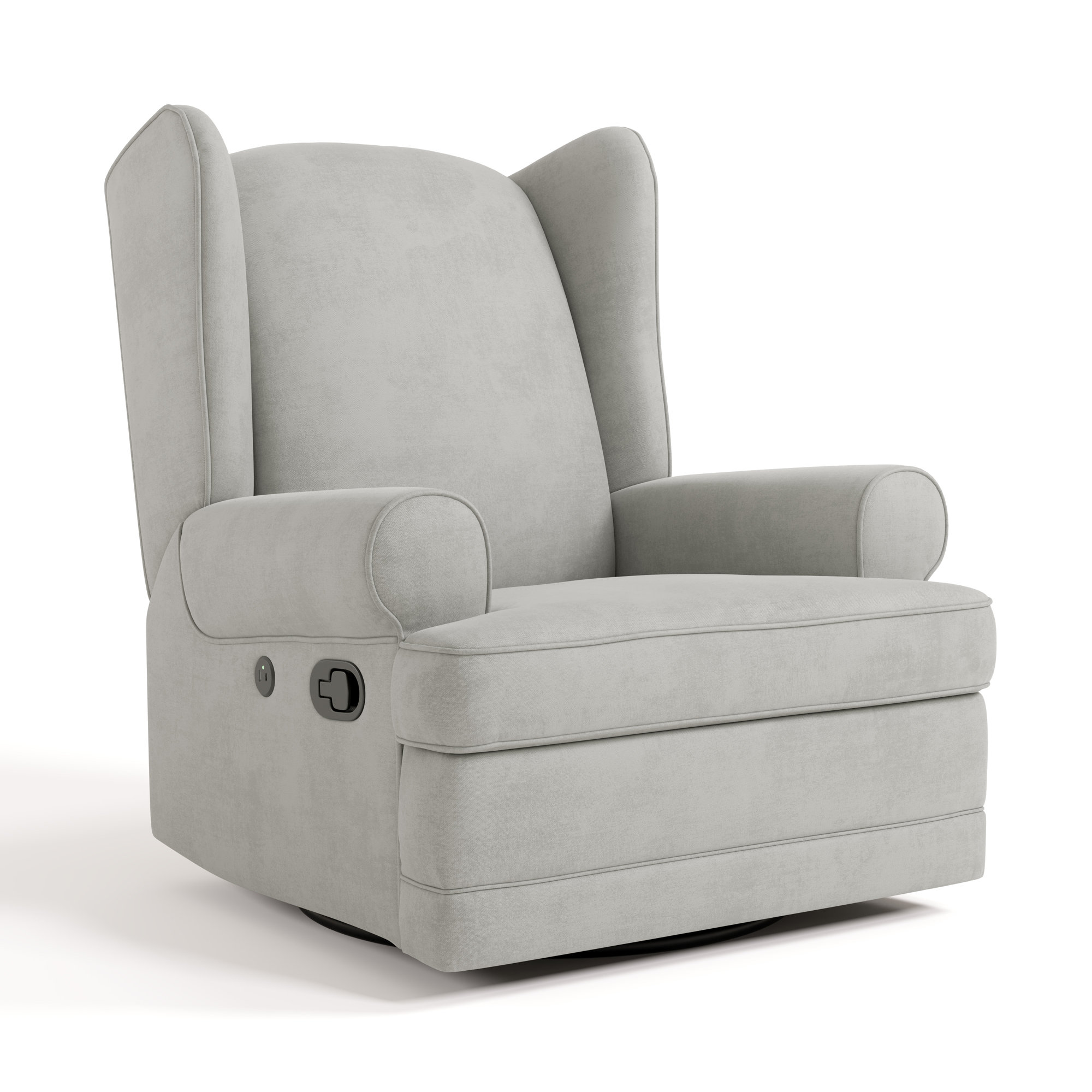 Serenity Swivel Reclining Glider with USB, Steel Polyester Blend