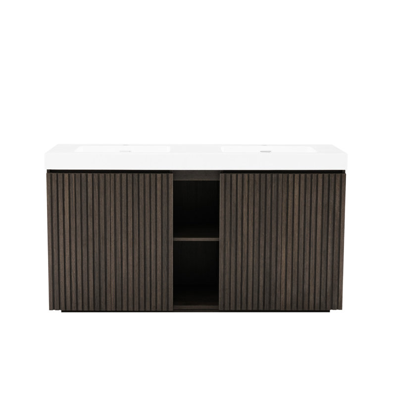 Meuble-lavabo à deux portes Galan60f, White
