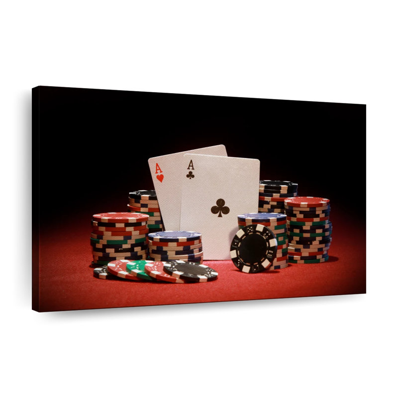 «Poker Poker Game», reproduction sur toile, H 32 po x l 48 po x P 1,25 po