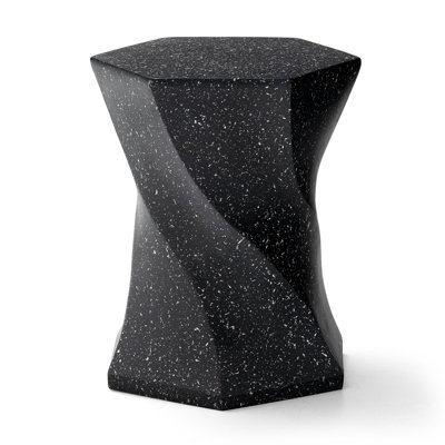 17.75"H MGO Twist Faux Terrazzo Garden Stool or Planter Stand or Accent Table by Ivy Bronx