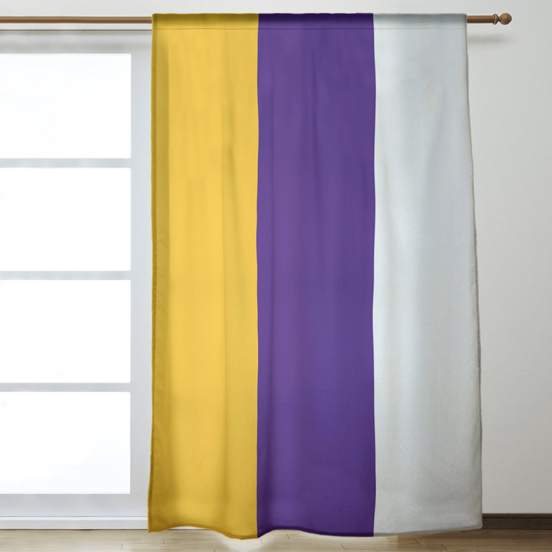 Sateen Room Darkening Curtain Single Panel, Purple