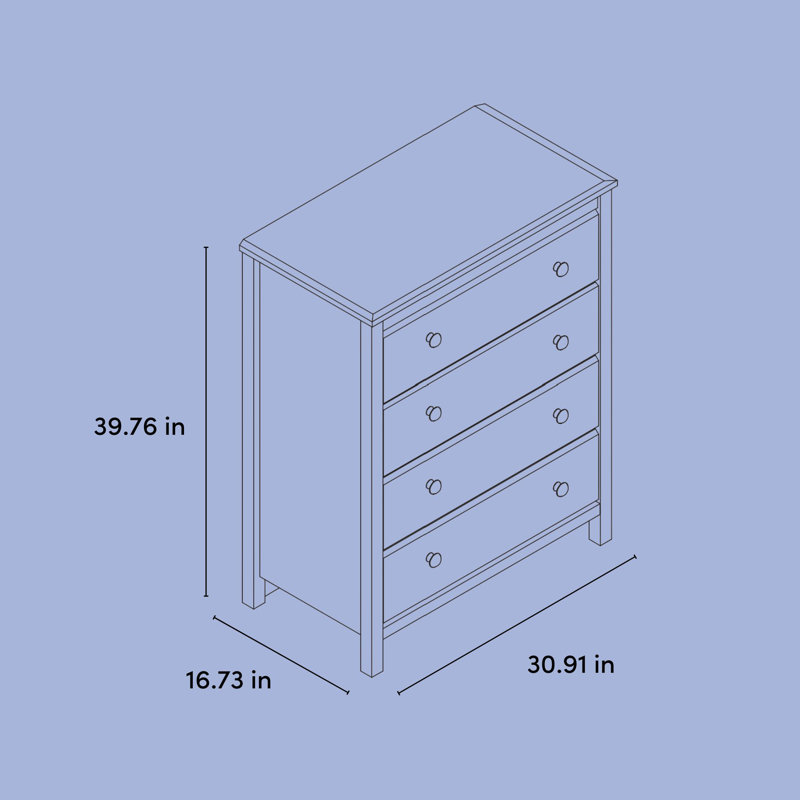 Commode 4 tiroirs Alpine, Bois flottant / Rosé