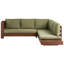 Rupakus 225 cm W L-Shaped Acacia Patio Corner Sofa with Cushions-801564004