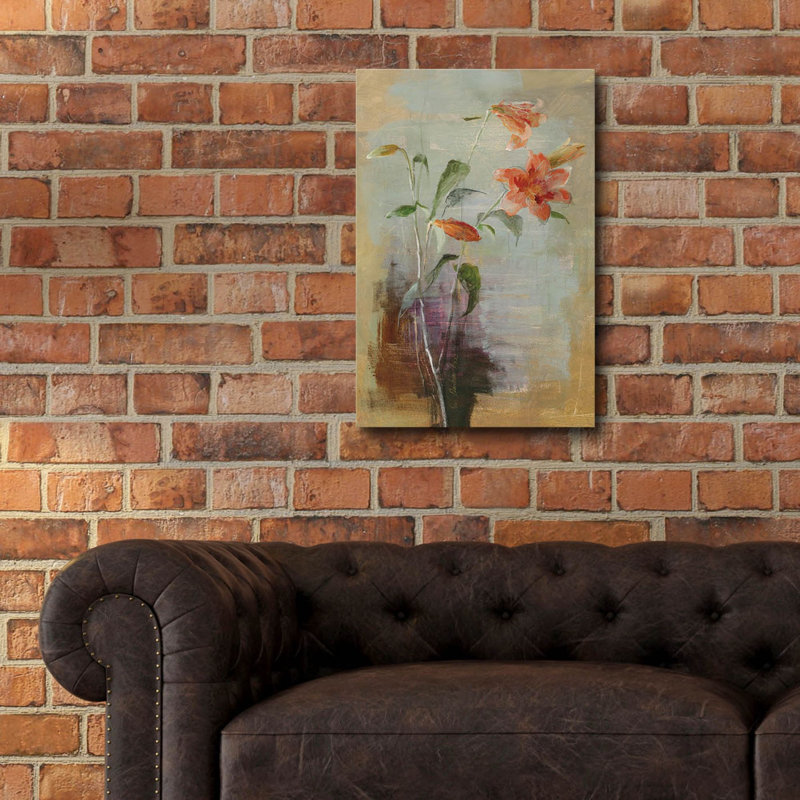  «Contemporary Lilies 1 C» par Danhui Nai, art mural en verre acrylique, H 24 po x l 16 po x P 0,2 po