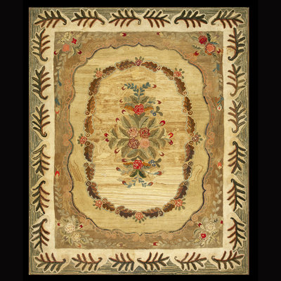 One-of-a-Kind Rectangle 9' X 10'2" Before 1900 Wool Area Rug in