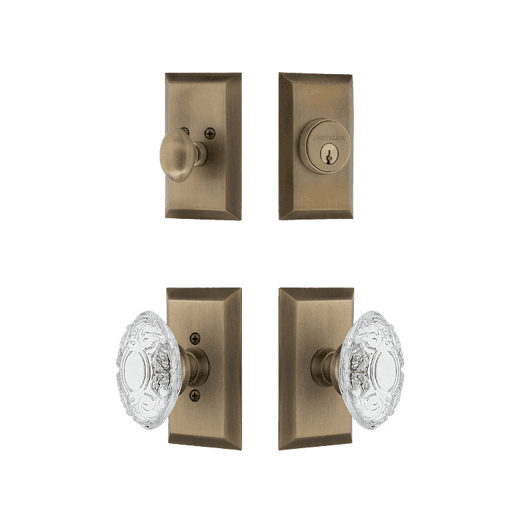 Nostalgic Warehouse Studio Entry Set with Crystal Victorian Knob