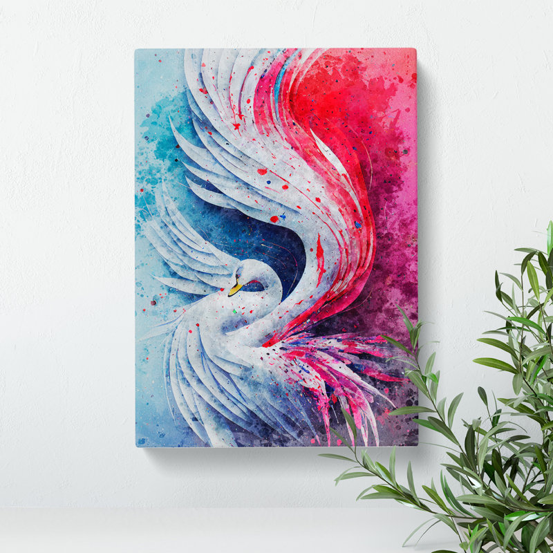 Mesmerizing Swan Abstract - Wrapped Canvas, 50cm H x 35cm W x 3cm D