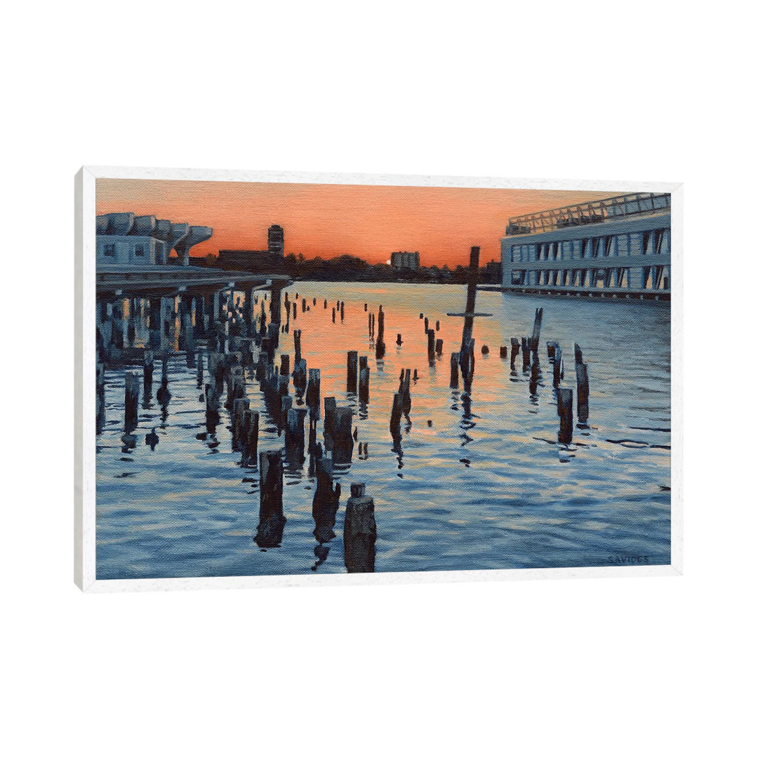 Hudson River Sunset And The Ghost Of Pier LXI von Nick Savides - Gallery-Wrapped Canvas Giclée on Canvas