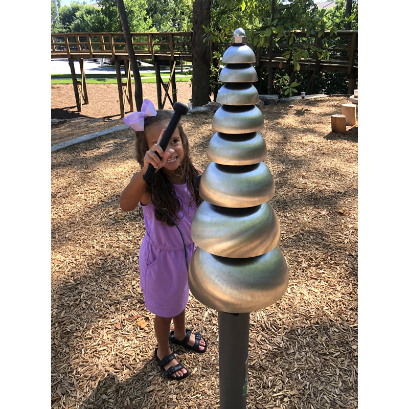 Floor Mounted Metal Playground Panel with Activity Panel, Inground Mount