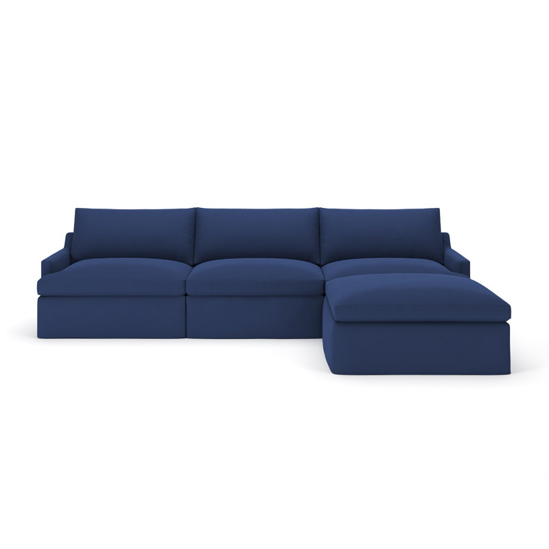 Wrenley 4-Piece Slipcovered Modular Sectional, Canvas Navy Sunbrella® Canvas