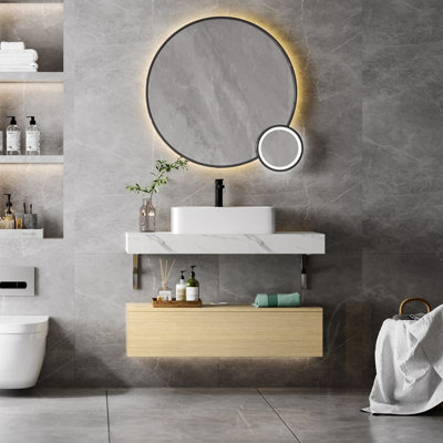 Bridgemon 39.4'' Single Bathroom Vanity with Stone Top