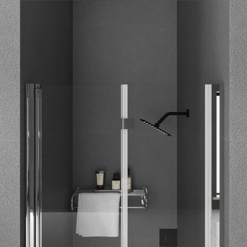 32 In. W X 72 In. H Bifold Framed Shower Door In Chrome Finish