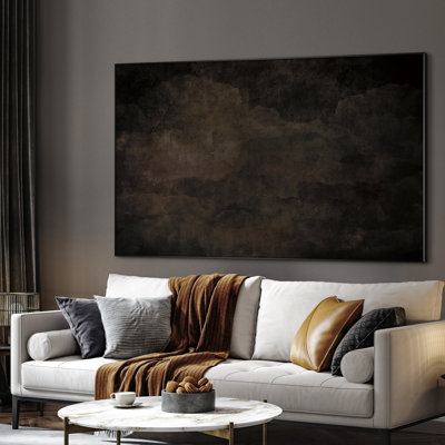 Extra Large Wall Art Fabric Print - Dark Cloudy Sky Dramatic Atmospheric Modern Artwork Decor for Living Room or Bedroom - "Frame Assembly Required (Unfinished Frame)"