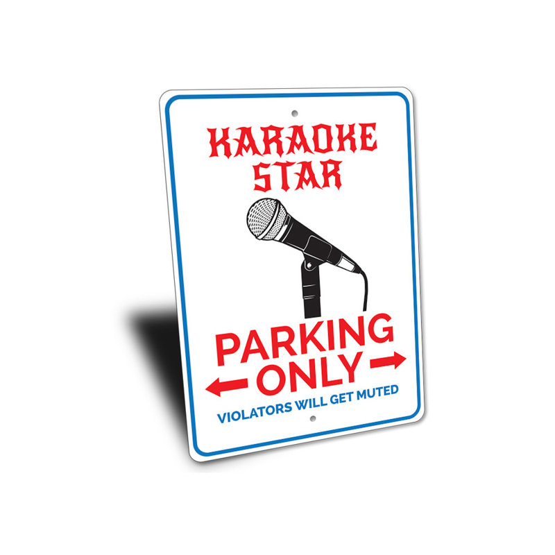 Enseigne en aluminium karaoké, H 18 po x l 12 po x P 0,06 po
