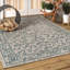 Tapis d'intérieur / extérieur gris / bleu sarcelle texturé Hagerman-1263276125