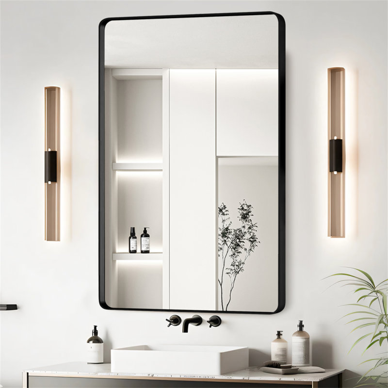 Miroir de salle de bain 23X30, Noir, Rectangulaire, 23 po x 30 po