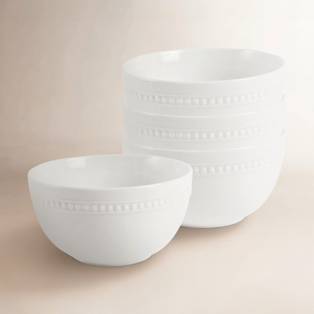 Max Beaded Porcelain 26oz. Cereal Bowl (Set of 4) Birch Lane™