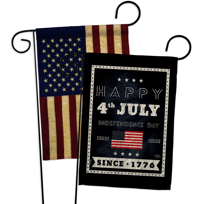 Drapeau de jardin 19 x 13 po Happy 4Th
