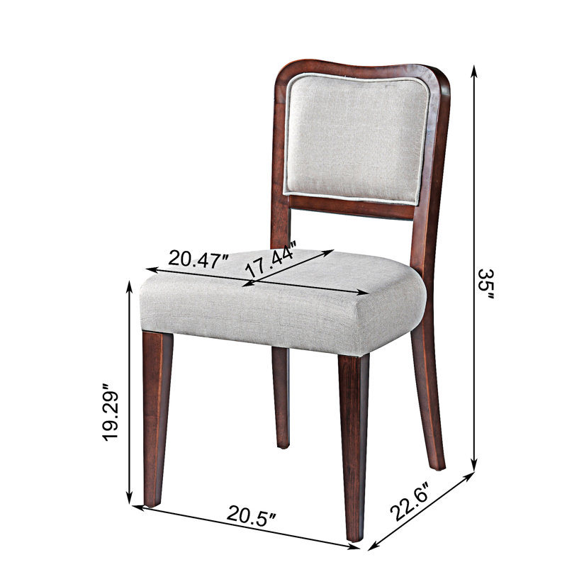 Chaise d'appoint rembourrée (ensemble de 2), Noyer
