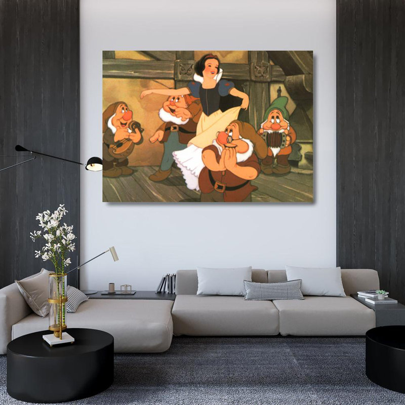 Snow White with Dwarfs, 35" H x 48" W