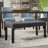 Fabric Dining Bench with Nailhead Trim-1047957632