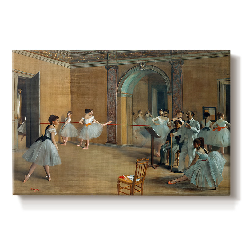 Le vestibule de la danse à l'Opéra de la rue Le Peletier-Edgar Degas-Toile tendue avec châssis-1872, 8 x 12