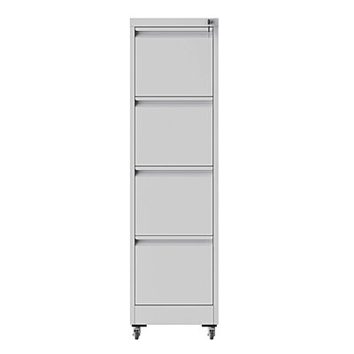 4 Drawer Metal Locking Vertical File Cabinet on Wheels