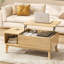 Ensemble de table basse relevable et 2 tables d'appoint - Table basse et tables d'appoint naturelles avec station de recharge-1576482245