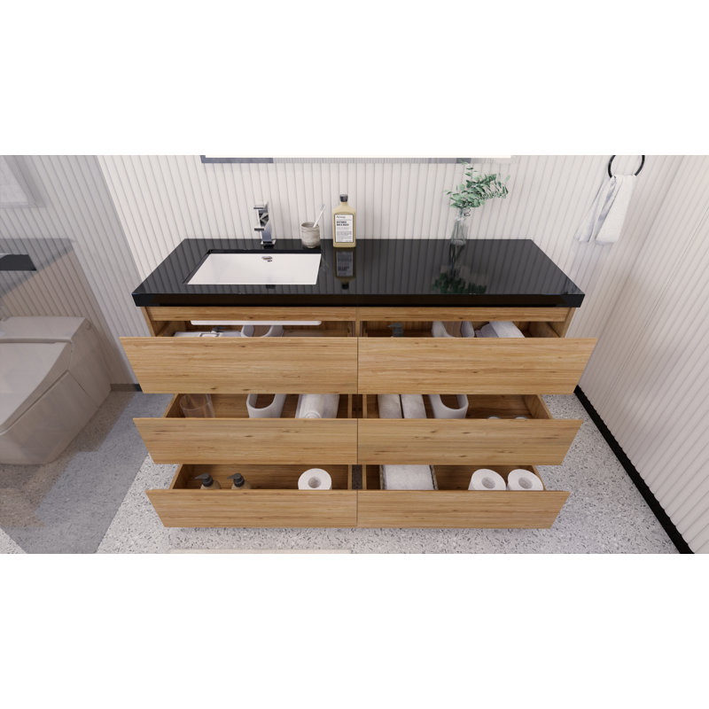 Base de meuble-lavabo simple 60 po Reyes, Chêne naturel