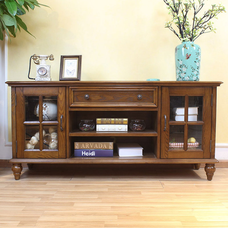 Modern Nut-Brown Solid Wood TV Stands