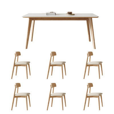 Table et chaises en chêne fritté Timeless
