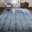 Tapis bleu sarcelle à rayures Clun-1075240839