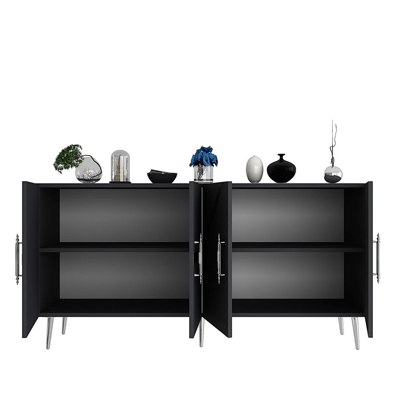 Olivia 150cm Console Table, Grey/Silver