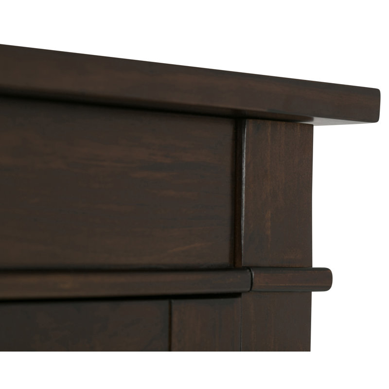 Dark Brown Wood Sideboard Buffet with Wine Rack